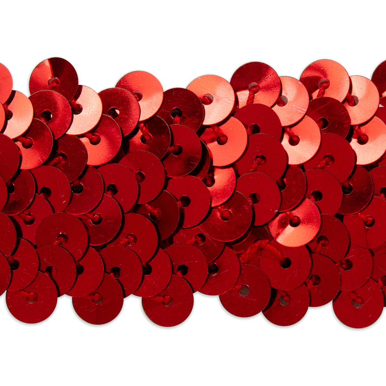 5 yards of 3 Row 1 1/4" Metallic Stretch Sequin Trim | 5 yard cut